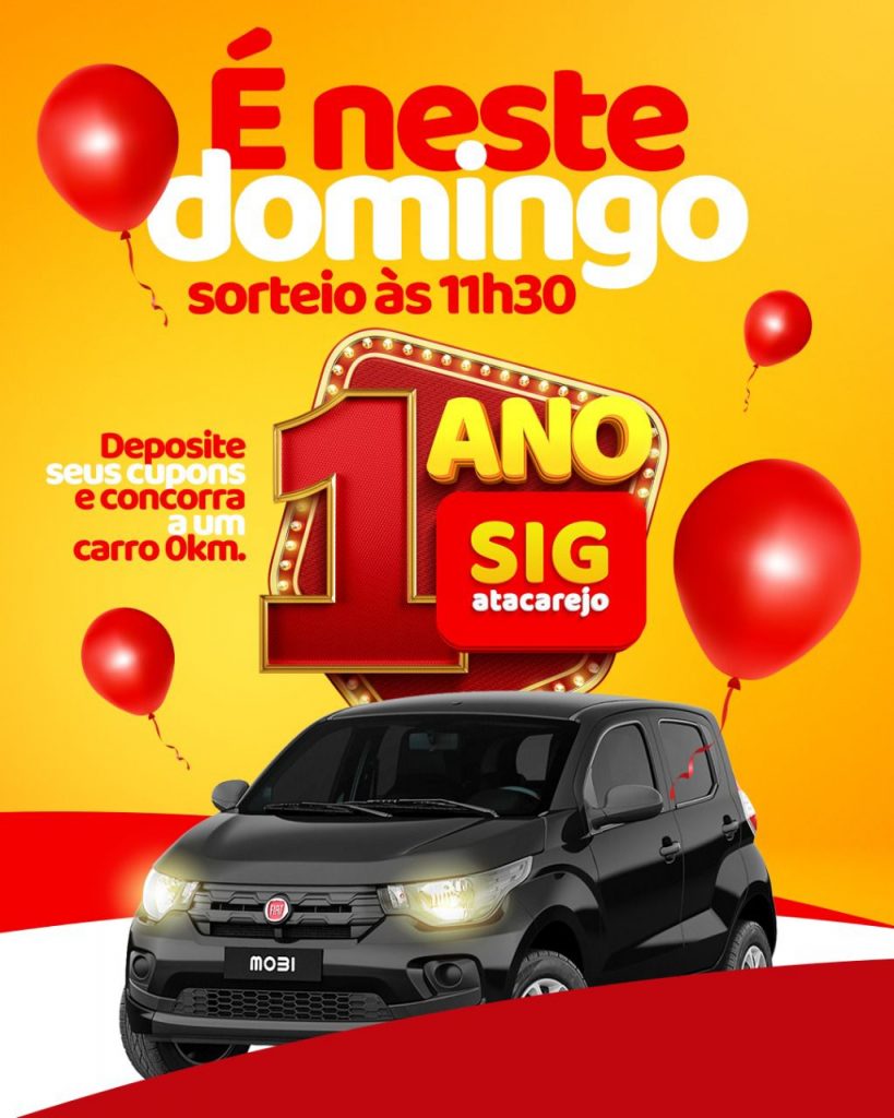 Ki-Carne e Sig Atacarejo sorteiam carros 0 KM nesse domingo (26) Ki-Carne e Sig Atacarejo sorteiam carros 0 KM nesse domingo (26)