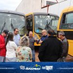 Prefeito e vereadores visitam Garagem Central e discutem desafios do transporte escolar em Amambai