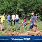 Alunos, servidores e militares realizam ação de preservação ambiental no Córrego Retiro
