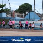 Mulheres de Amambai participam de atividade da campanha Outubro Rosa com aulão de ginástica laboral