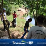 Alunos, servidores e militares realizam ação de preservação ambiental no Córrego Retiro