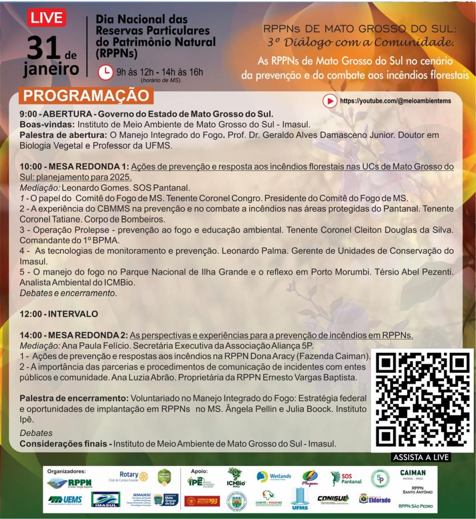 Reservas de proteção natural e incêndios florestais são temas de live Reservas de proteção natural e incêndios florestais são temas de live