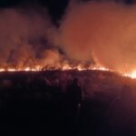 Bombeiros de Amambai combatem dois incêndios de grandes proporções em áreas indígenas neste domingo