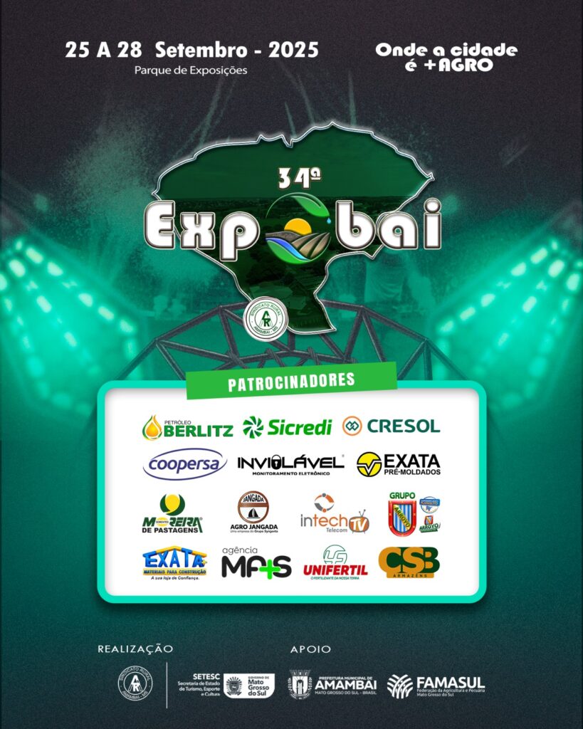 Expobai 2025: programação reúne palestras, shows, rodeios e comemorações dos 77 anos de Amambai