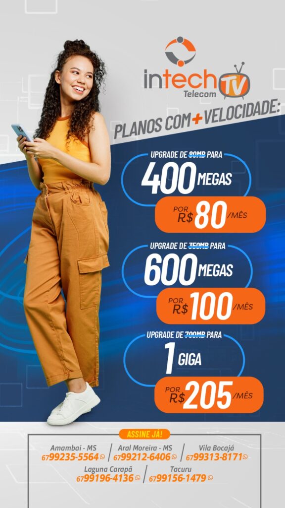 Intech Telecom TV: conheça os combos e vantagens para Amambai e região Intech Telecom TV: conheça os combos e vantagens para Amambai e região