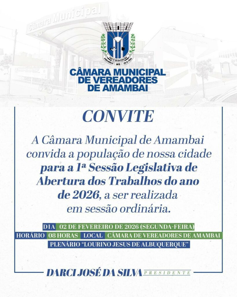 Câmara de Amambai retoma sessões legislativas de 2026