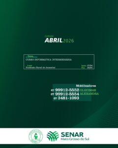 Sindicato Rural de Amambai oferece cursos gratuitos para o mês de abril em parceria com o Senar/MS Sindicato Rural de Amambai oferece cursos gratuitos para o mês de abril em parceria com o Senar/MS