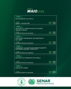 Sindicato Rural de Amambai oferece cursos gratuitos para o mês de maio em parceria com o Senar/MS