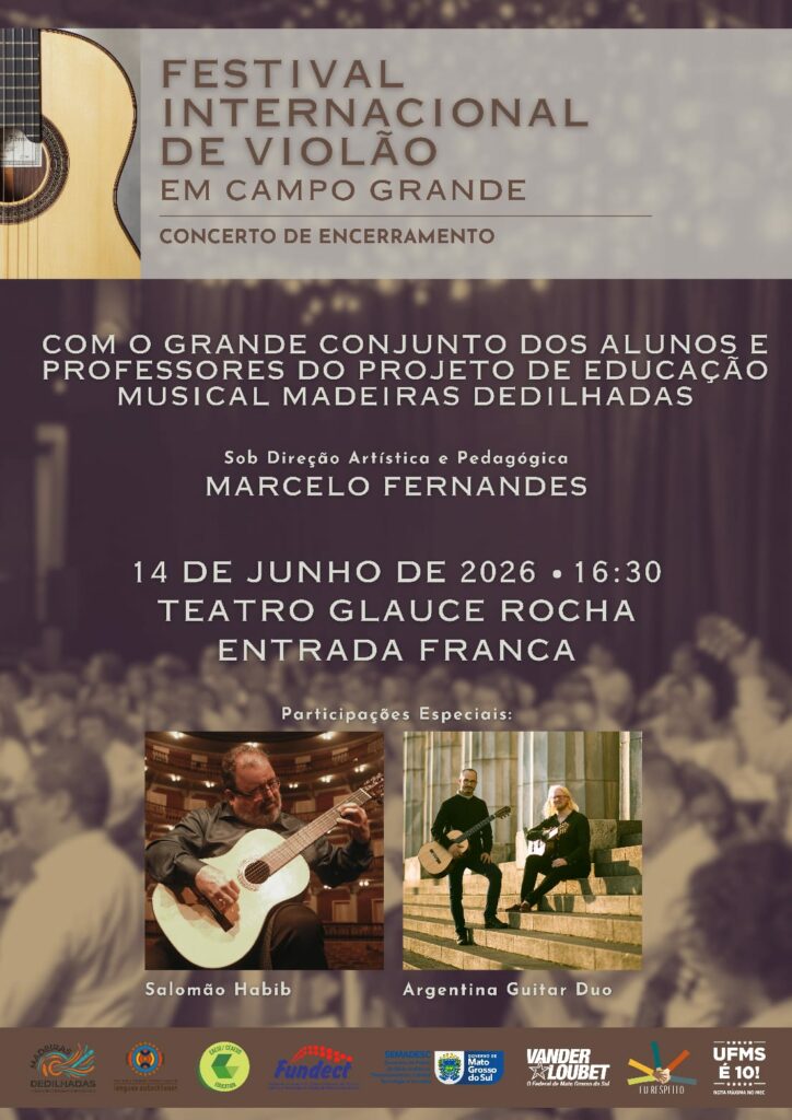 Alunos de projeto social da UFMS dividem palco com músicos internacionais em recital gratuito neste domingo Alunos de projeto social da UFMS dividem palco com músicos internacionais em recital gratuito neste domingo