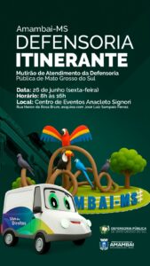 Defensoria Itinerante leva atendimento gratuito à população de Amambai nesta sexta-feira Defensoria Itinerante leva atendimento gratuito à população de Amambai nesta sexta-feira