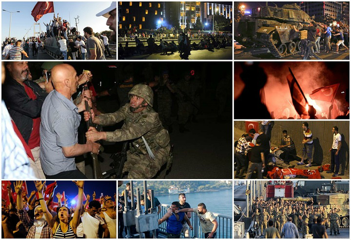 A verdade por trás da derrota do golpe militar na Turquia Imagens do golpe militar na Turquia / Fotos: Divulgação