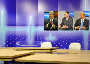 Cenário para o debate entre os candidatos ao governo do estado do Mato Grosso do Sul já está montado nos estúdios da TV Morena.