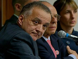 Cachoeira durante sessão da CPI do CongressoFoto: Globonews/Reprodução