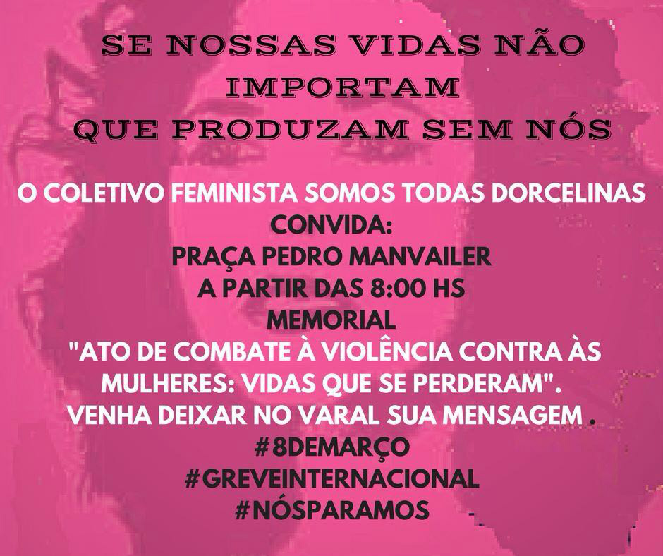 Divulgação do Coletivo Feminista Somos Todas Dorcelinas.