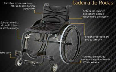 Cadeira monobloco de alta performance e baixo peso. A inédita estrutura de tubos oblongos confere mais rigidez e um design arrojado(Divulgação/Finep)