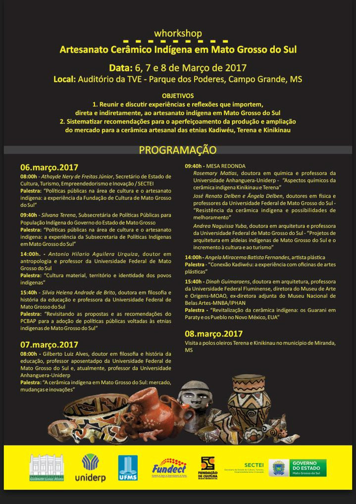 Cerâmica indígena é tema de workshop promovido pela Secretaria de Cultura e TVE Foto: Divulgação
