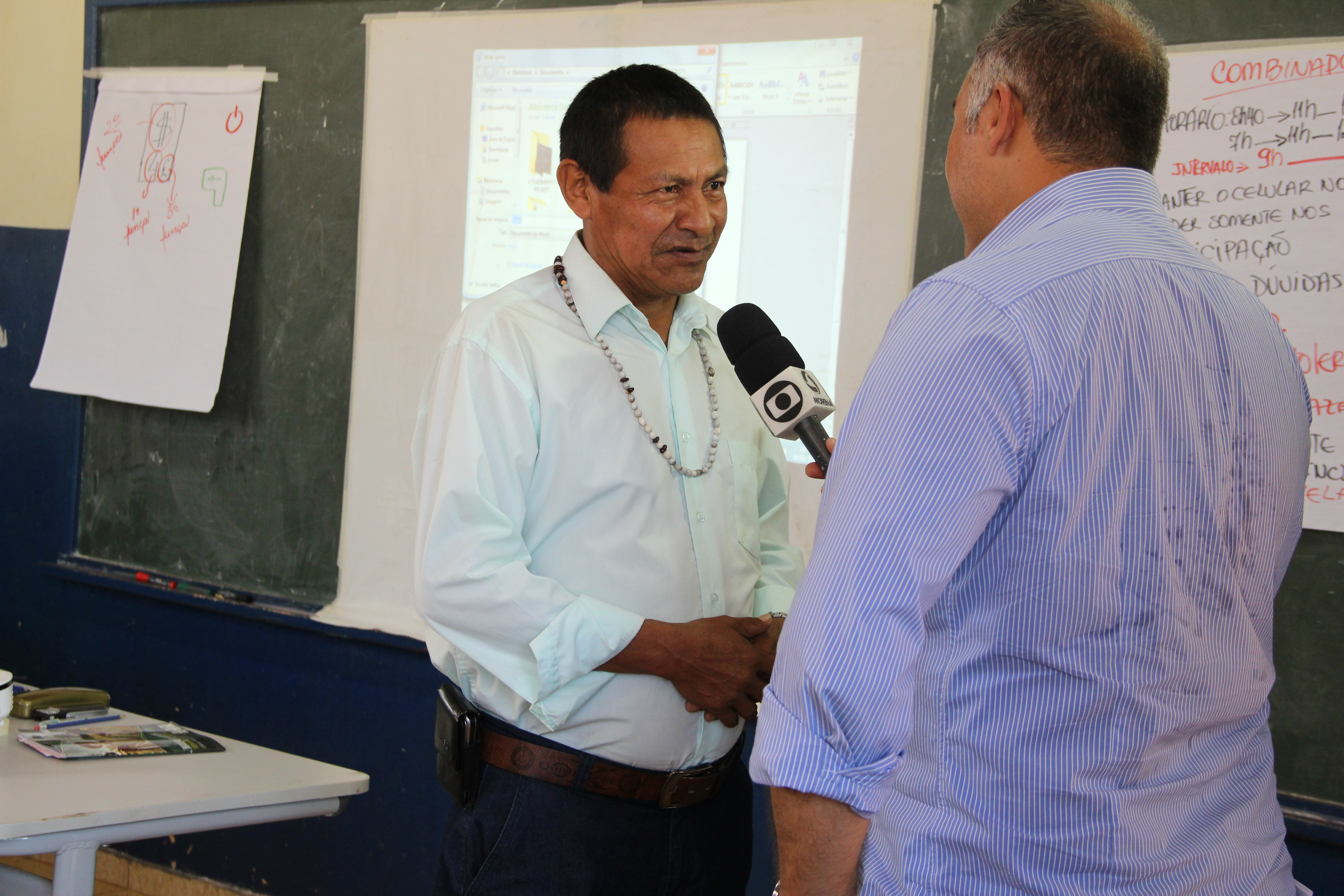 O capitão da Aldeia Amambai, Italiano Vasques, durante sua entrevista à emissora, destacou a importância do curso na aldeia.