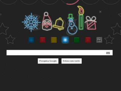 Doodle traz símbolos natalinos para formar o nome da companhia. / Foto: Reprodução