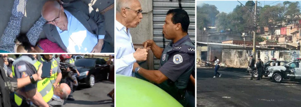 O ex-senador Eduardo Suplicy (PT-SP) acompanhava a ação e tentou impedir a reintegração deitando-se no chãoFotos: Divulgação