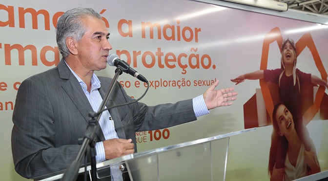 Governador Reinaldo Azambuja durante lançamento da campanha / Fotos: Denilson Secreta 