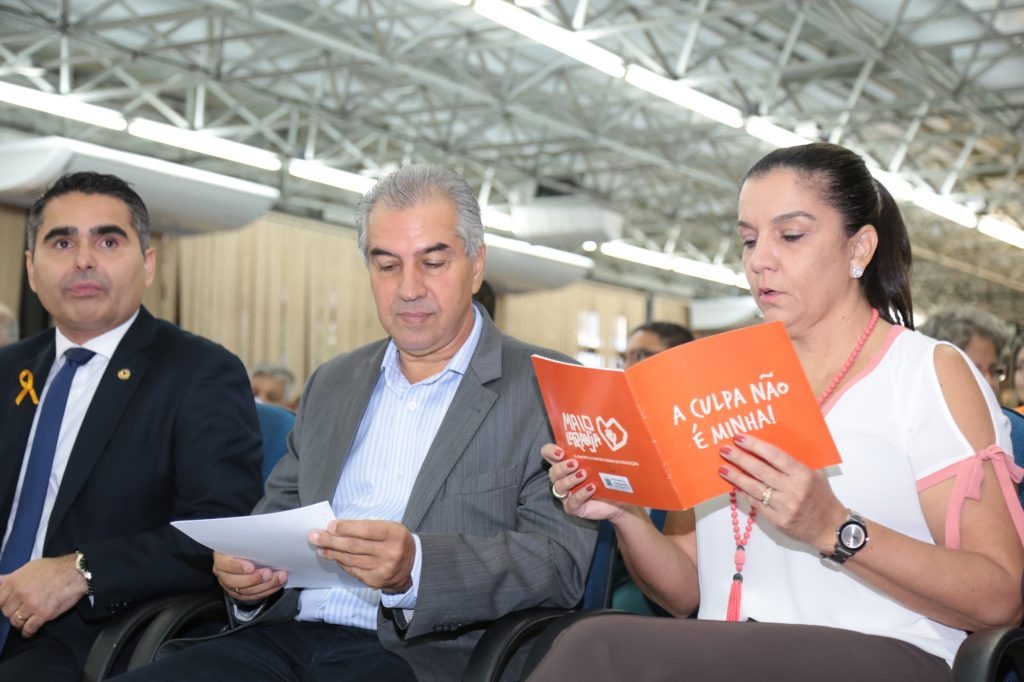 Deputado estadual, Herculano Borges; governador, Reinaldo Azambuja; e primeira-dama, Fátima Azambuja