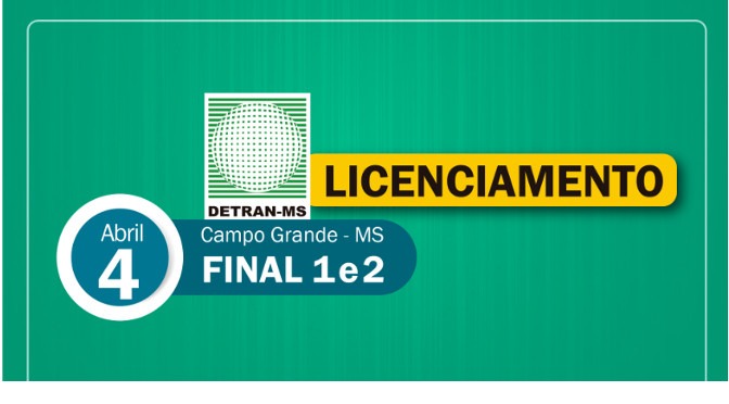Licenciamento de veículos com placas final 1 e 2 encerra na terça, dia 30 Licenciamento de veículos com placas final 1 e 2 encerra na terça, dia 30