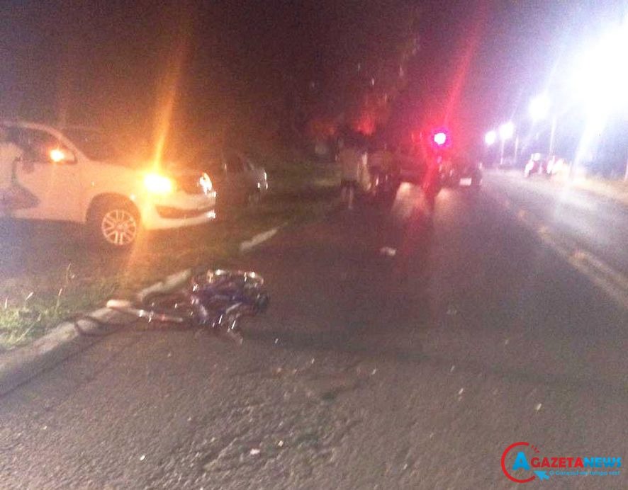 Ciclista morre após ser atropelado por veículo na noite desse domingo em Amambai Foto: Divulgação/CBM