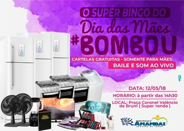 Prefeitura de Amambai realiza Bingo do Dia das Mães neste sábado (12) Prefeitura de Amambai realiza Bingo do Dia das Mães neste sábado (12)