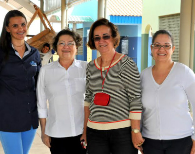 E/D- Vera Lorensetti, Vilma Oliveira, Nilene Badeca e a coordenadora Cristiane durante vistoria às obrasFoto: Assessoria 