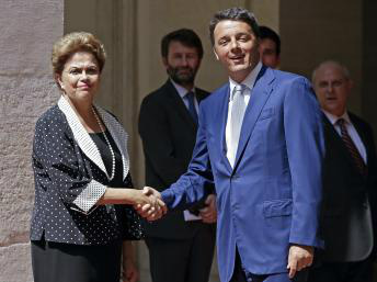 Dilma e premiê italiano assinam em Roma plano de cooperação em 16 áreas A presidente Dilma Rousseff e o primeiro-ministro italiano Matteo Renzi se encontraram no Palácio Chigi, em Roma