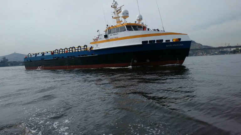 Embarcação de apoio à plataforma de petróleo é concluída Barcos UT-4000 atenderão demanda da Petrobras na produção de petróleo e gás