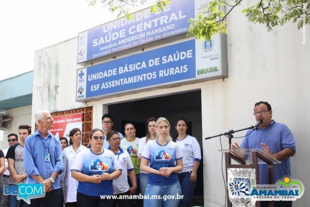Prefeito de Amambai, Dr. Bandeira, durante assinatura da Ordem de Serviço / Foto: Robson Fritzen/Decom