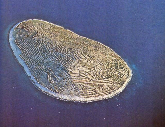 Do alto, a ilha parece a impressão digital de um grande dedãoFoto: Divulgação 