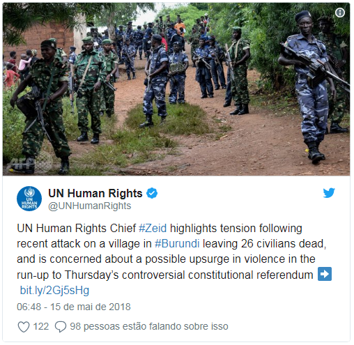 “Todos sofrerão se o Burundi explodir em violência durante ou após o referendo”