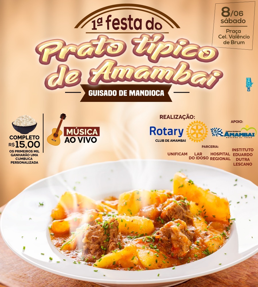 1ª Festa do Prato Típico de Amambai é neste final de semana Foto: Divulgação