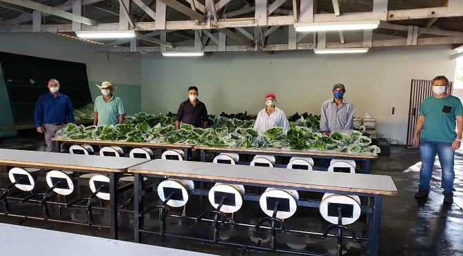 Produtos da Agricultura Familiar integram kits alimentares entregues aos alunos Fotos: Divulgação