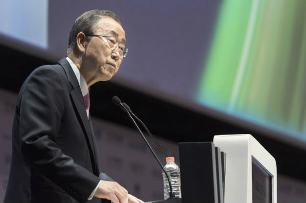 Ban Ki-moon em discurso em Abu Dhabi. Foto: ONU/Mark Garten