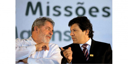 Presidente Lula e o ministro da Educação, Fernando Haddad, durante cerimônia de inauguração de obras em sete campi de quatro universidades federais do Rio Grande do Sul.