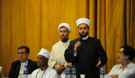 Os xeques Rodrigo Jalloul e Mohamad Al Bukai criticaram atos violentos como forma de defesa do islamismoFernando Frazão/Agência Brasil