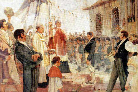 Desafiando o Império, há 200 anos Pernambuco criava primeira República do Brasil Bênção das bandeiras dos revolucionários pernambucanos, obra de Antonio Pareiras