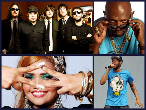 Quero ser pirateado, dizem artistas como Emicida e Gaby Amarantos Cachorro Grande (acima, à esquerda), MC Catra, Gaby (abaixo, à esquerda) e Emicida.