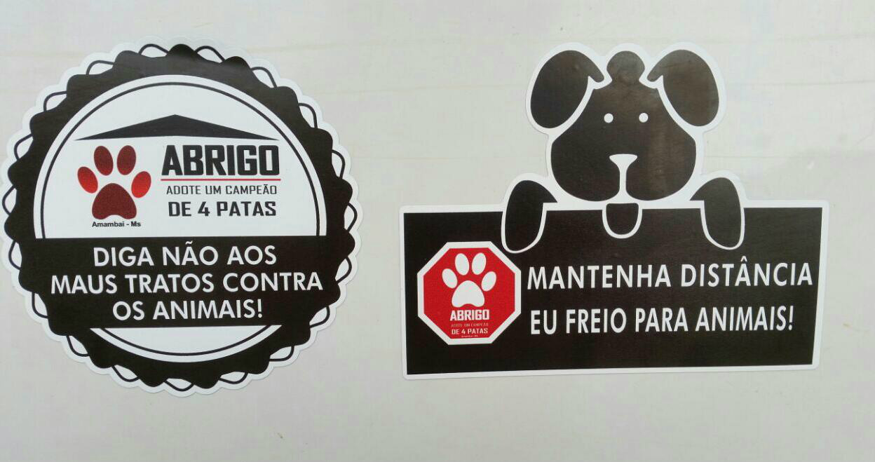 Abrigo Adote um Campeão de Quatro Patas vende adesivos em Amambai Abrigo Adote um Campeão de Quatro Patas vende adesivos em Amambai