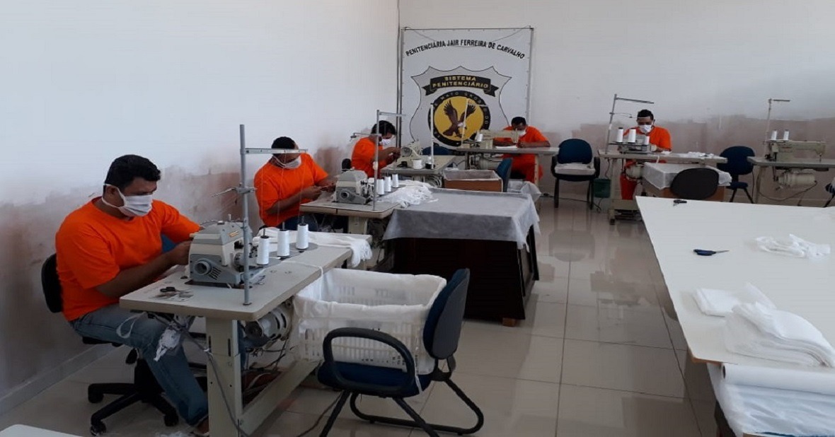 Máscaras produzidas em presídios garantem mais cuidado e proteção a idosos Foto: Divulgação