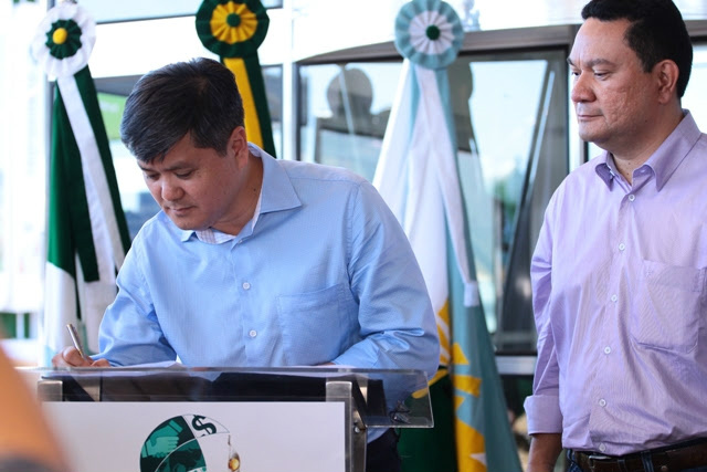 Mauricio Saito, assinou na manhã de hoje (20) um Termo de Cooperação Técnica com o Instituto de Meio Ambiente de Mato Grosso do Sul (Imasul) / Foto: Assessoria