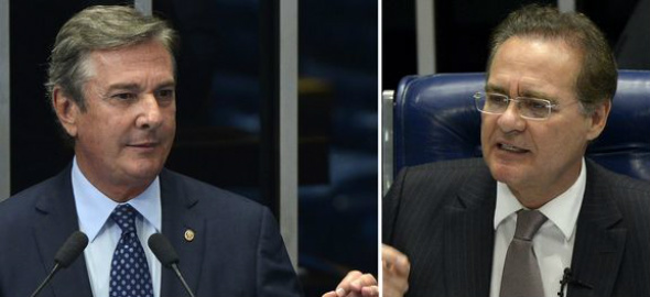 Senadores Collor de Mello (PTB/AL) e Renan Calheiros (PMDB/AL)