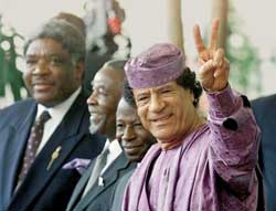 O presidente da Líbia, Muammar Khadafi.