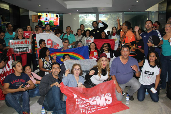 Representantes de MS participam do ato em BrasíliaFoto: Arquivo/Fetems