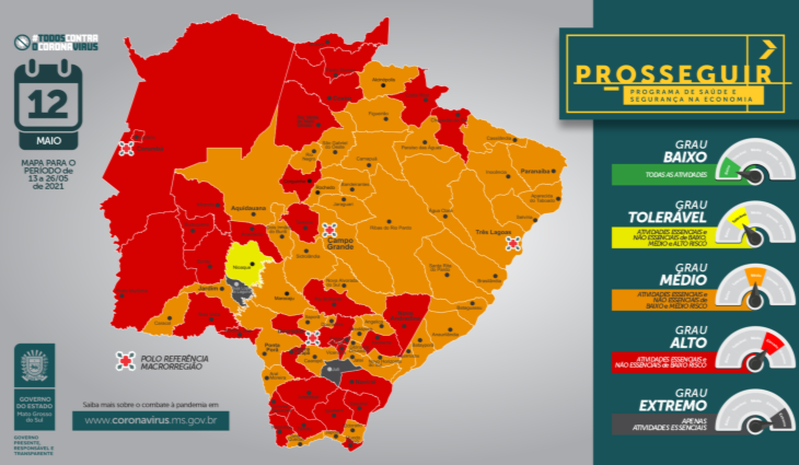 Covid-19: Amambai segue com bandeira vermelha Mapa Prosseguir 12 de maio / Foto: Divulgação