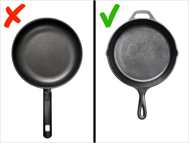 4 Tipos de utensílios de cozinha tóxicos. E 4 opções seguras Foto: Ilustraação