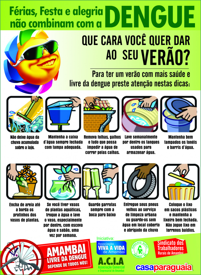 O folheto produzido e distribuído na cidade.
